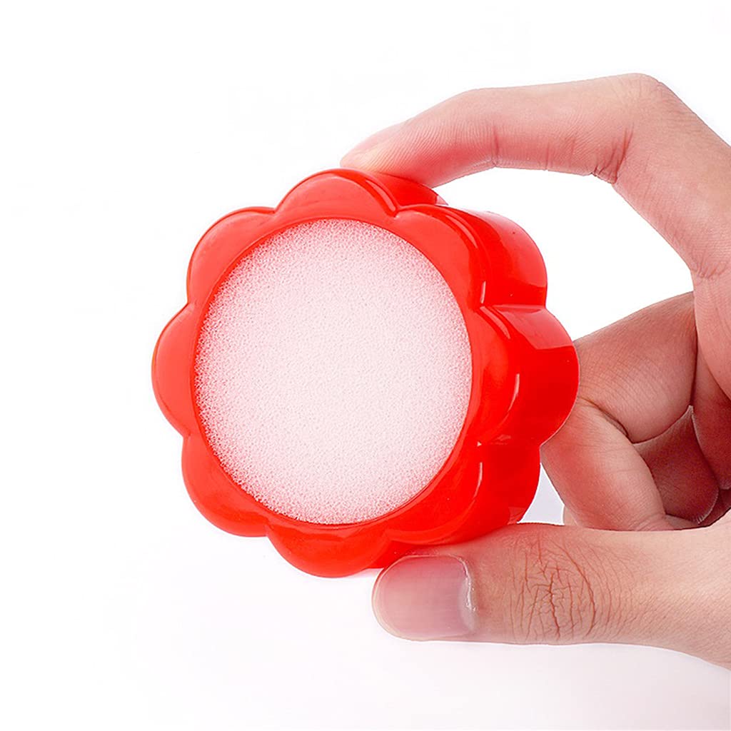 Spugna Forma Fiore per Contare Denaro Ufficio Banca 2 Pz Rosso+Giallo