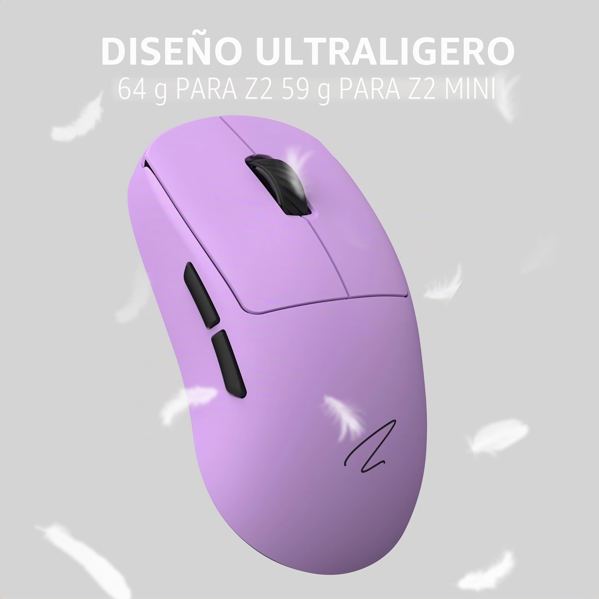 Z2 - Ratón inalámbrico para juegos Bluetooth PAW3395, tasa de sondeo 8K-30K DPI, sensor TTC, 3 modos de conexión, 400 horas de batería, ultraligero