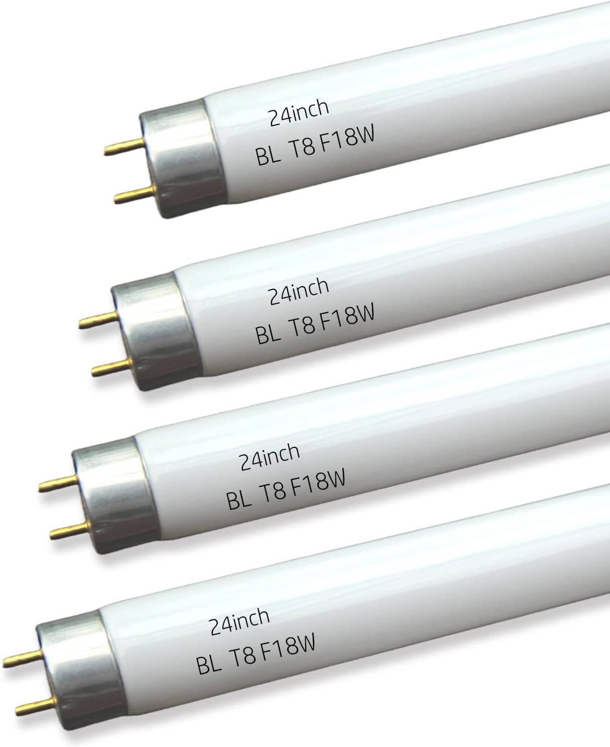 4pack 24 inch BL T8 F18W Fluorescent Black Light Blue Tube,2 ft 350BL Replacement TL-D 18W Actinic Bulb, G13 Base Bi-pin