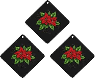 Poinsettias Christmas Flowers Fashion Car Air Fresheners Hanging Car Scents Cards Decor Accessories Rhombus