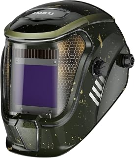 ANDELI Welding Helmet,Large Viewing True Color Solar Powered Auto Darkening Welding Helmet with Side View 4 Arc Sensor Wide Shade 4/5-8/9-13 Welder Mask for TIG MIG ARC Grinding Plasma