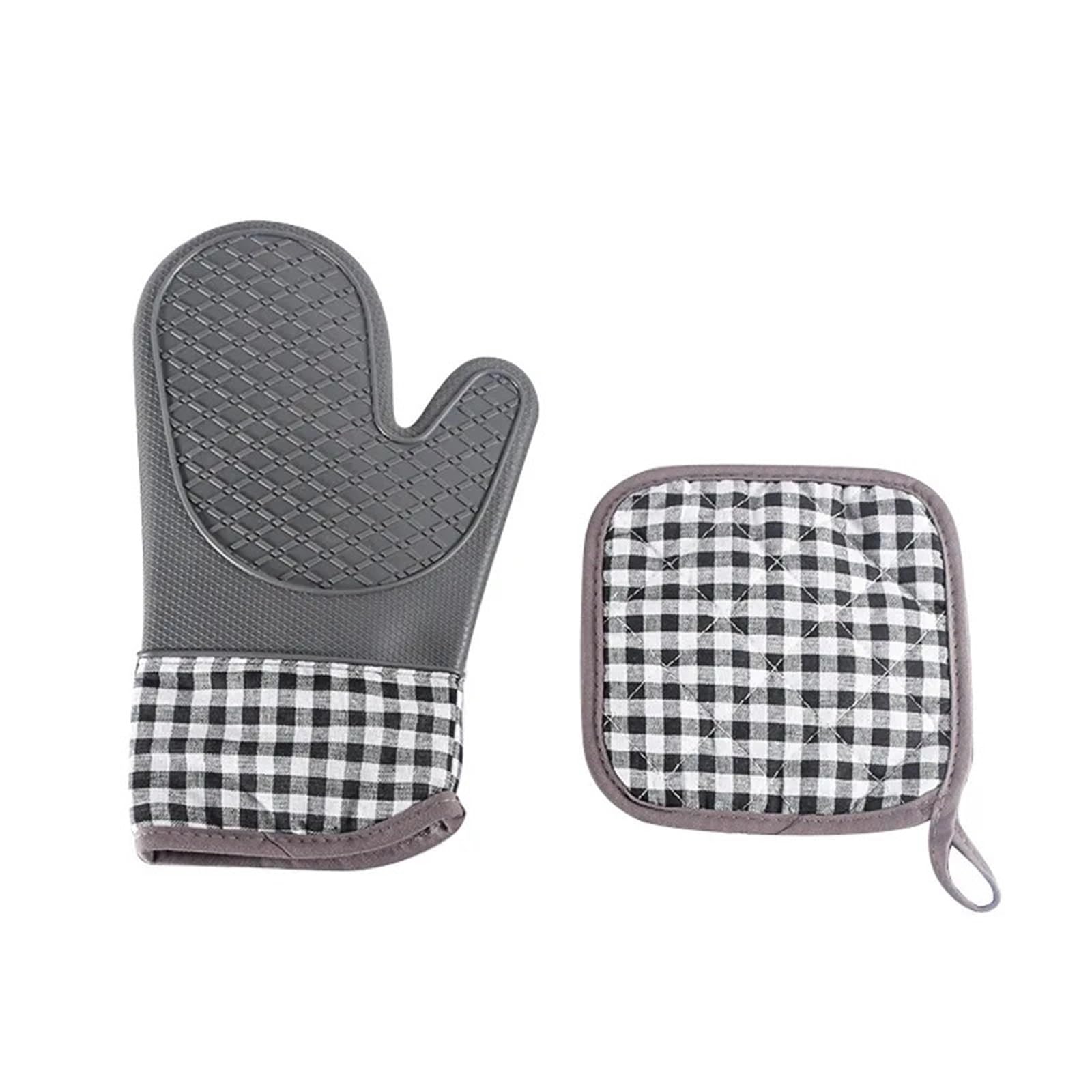Manoplas de Silicona for Horno y agarraderas for ollas, Guantes Resistentes al Calor for Cocina, Cocina, horneado, Antideslizantes