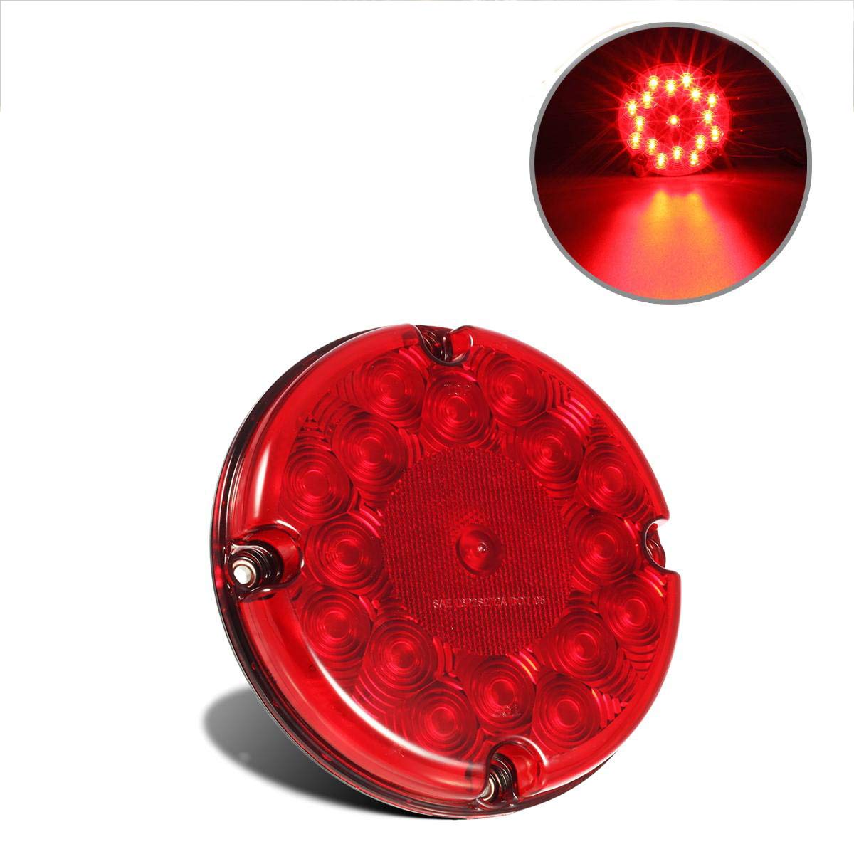 Buy Partsam 7 Inch Round Led Trailer Tail Lights Red 17 LED Stop/Tail
