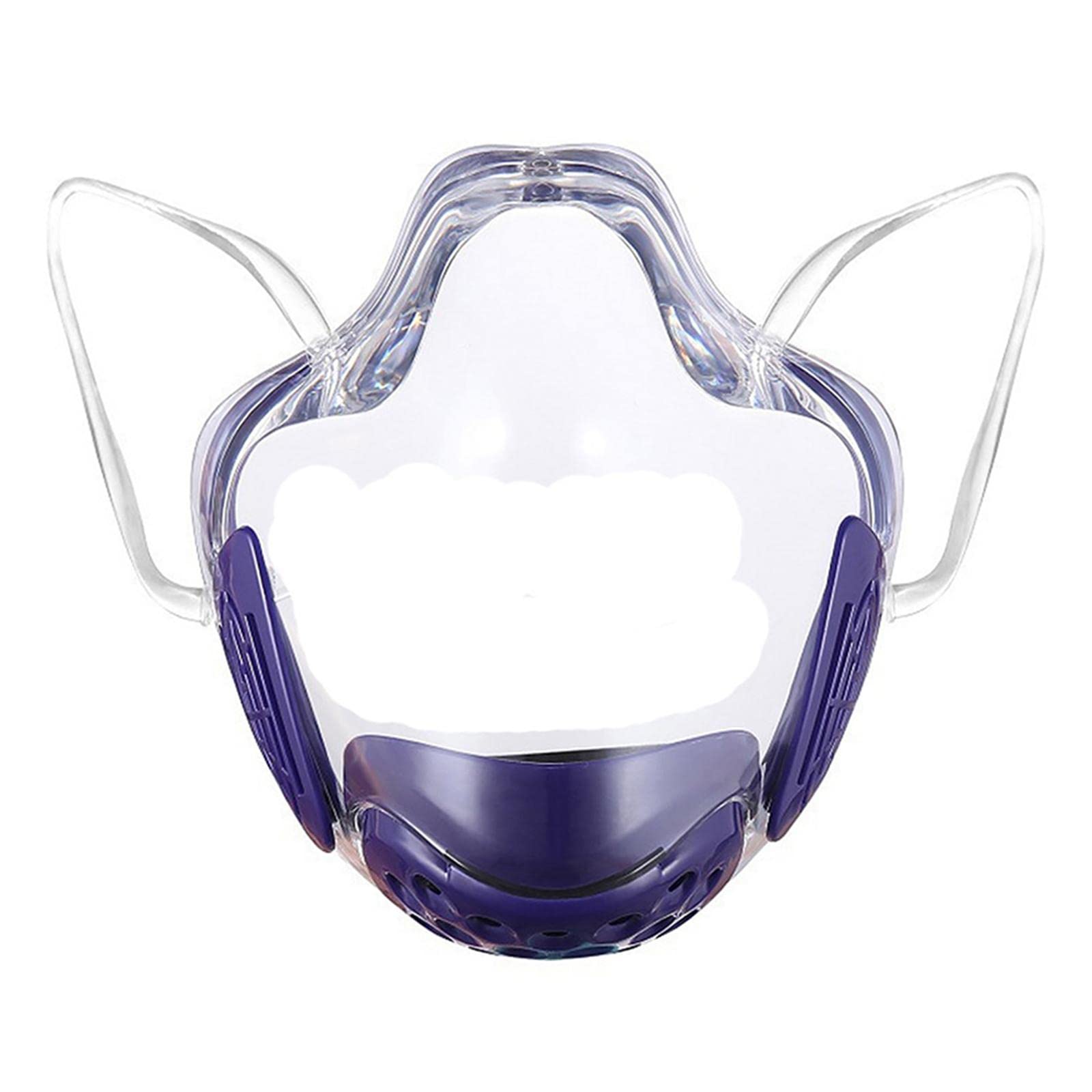 Clear Face Mask Cover Transparent Face Shield Reusable with Breathing Valve Purple-image-6
