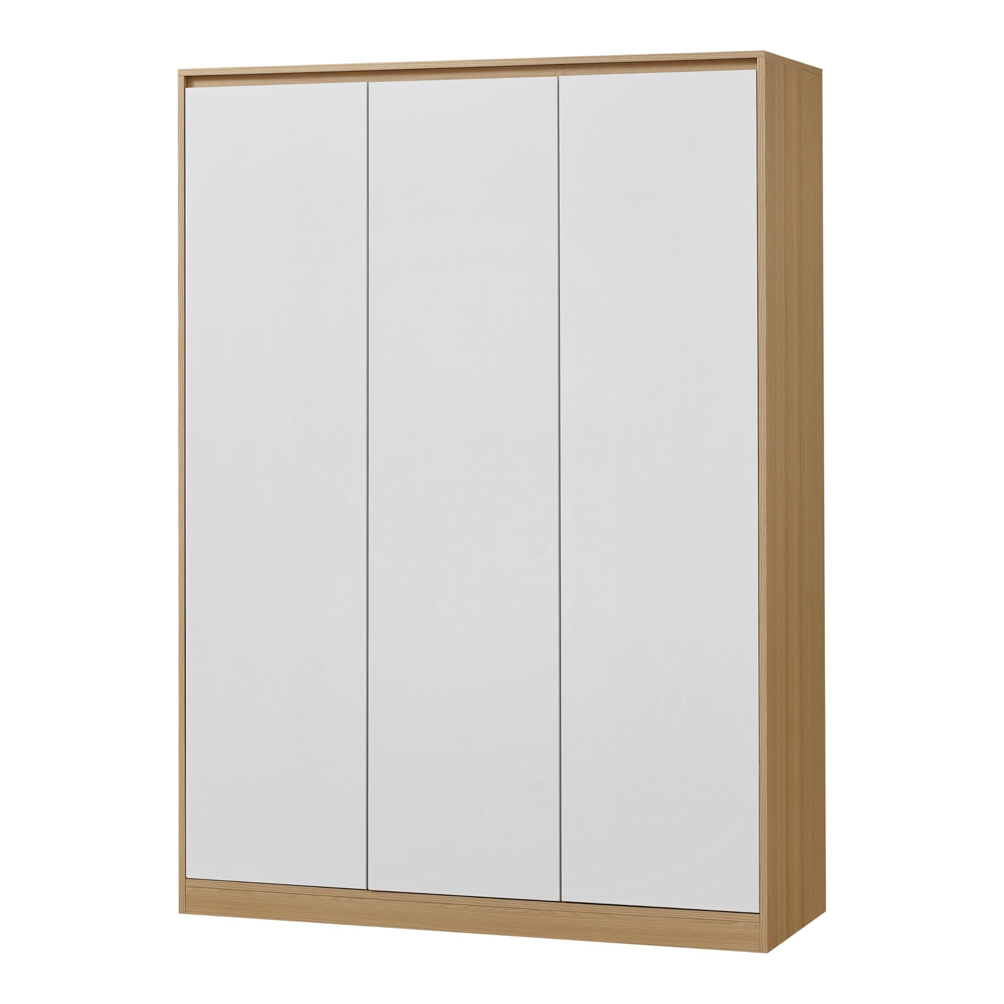 Armadio per Guardaroba con Ante Bianche 4 Scomparti 176 x 120 x 52 cm MDF Effetto Rovere