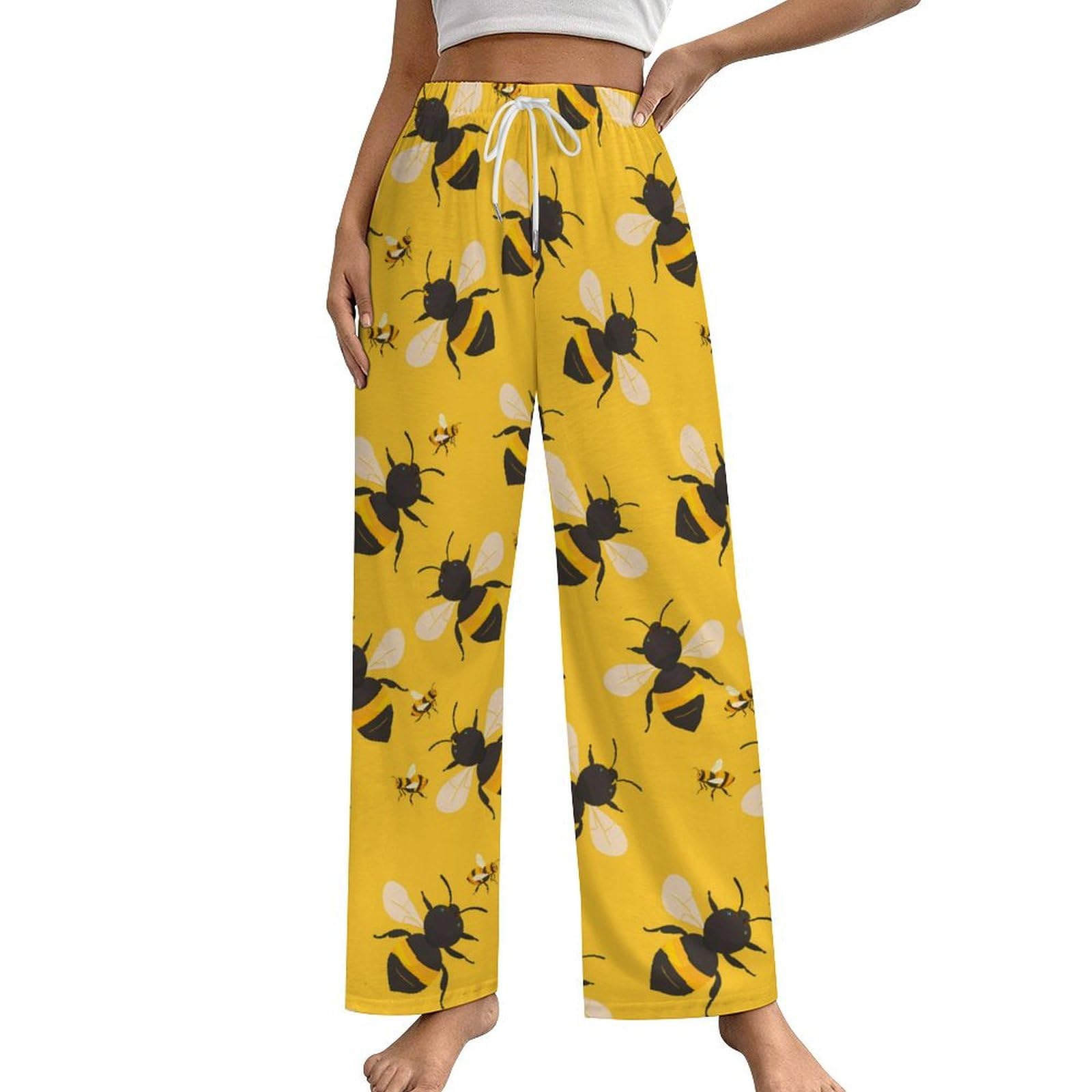 Bumble Bee Women's Lounge Pants Pajama Pants Print Pyjama Bottoms Pjs Trousers Nightwear with Drawstring S