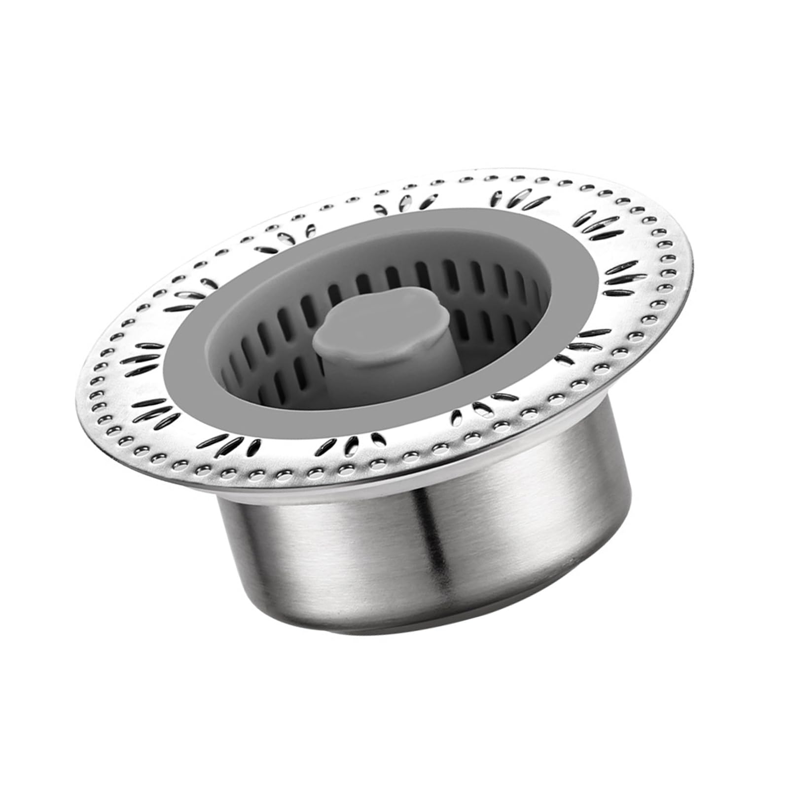 Jazuaiao Touch-Release Drain Filter with Grip Handle Kitchen Maintenance Kitchen Sink Strainer Sink Drain Stopper
