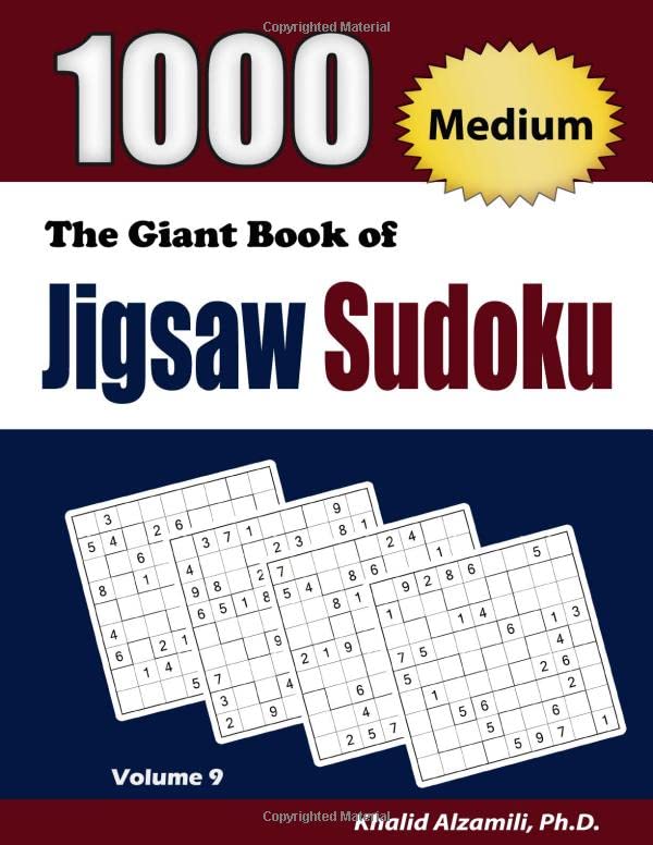 The Giant Book of Jigsaw Sudoku: 1000 Medium Jigsaw Sudoku Puzzles (Adult Activity Books Series)