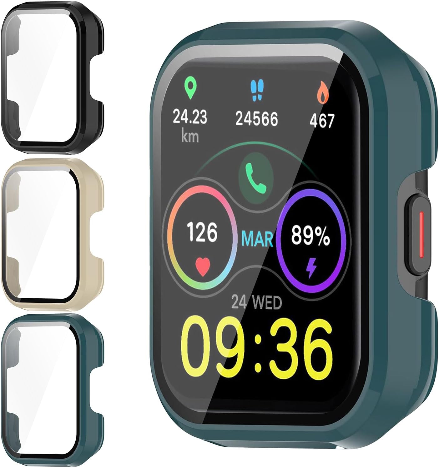 [2 Pack] Case with Tempered Glass Screen Protector