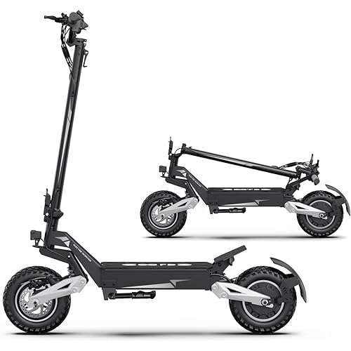T10 Adult Electric Offroad Commuter Scooter - 30 MPH Fastest, 900W, 30-Mile Long Range, 11" Off-Road Tires, 48V 13.5Ah Battery, UL2272 Certified