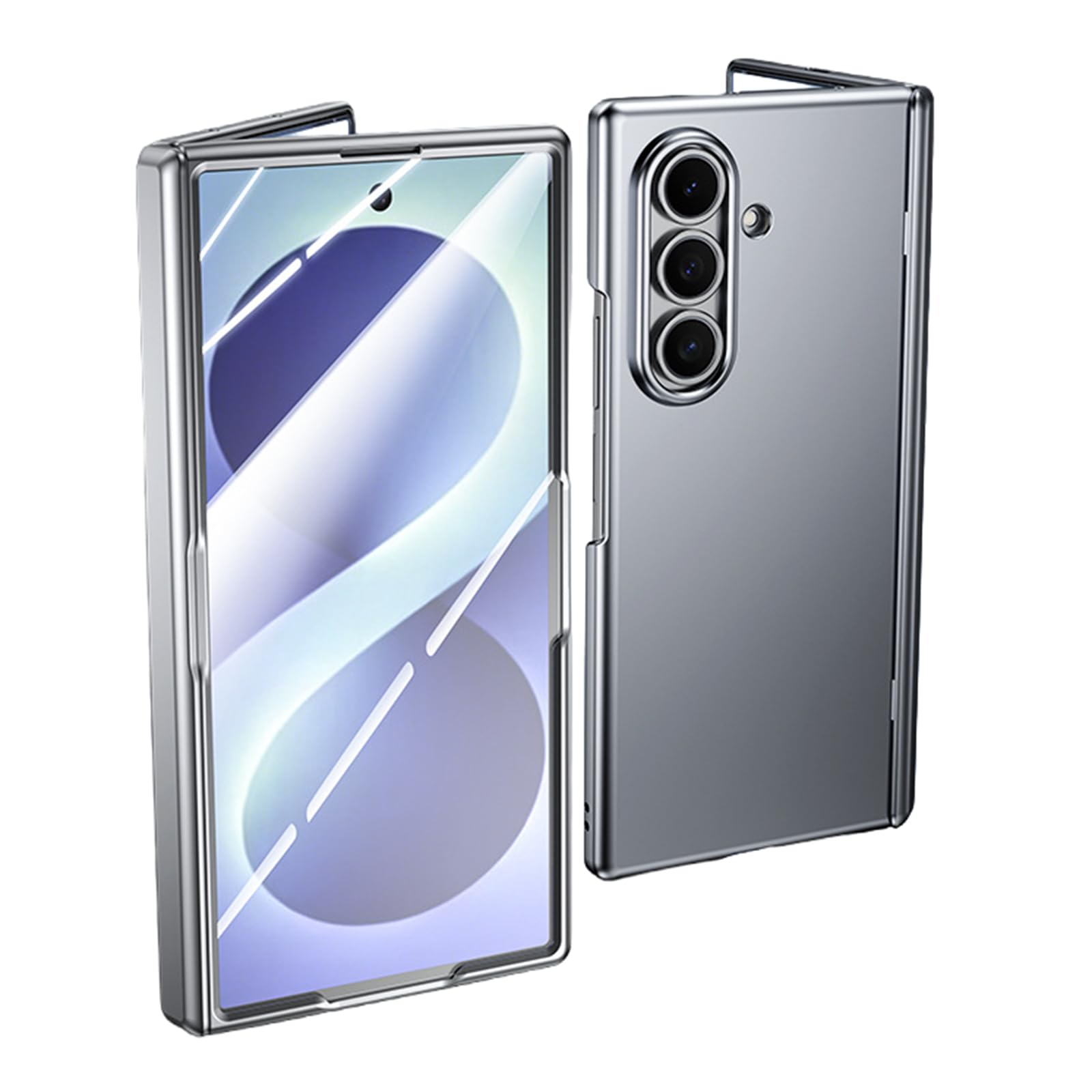 MFAOSHI Slim Case for Samsung Galaxy Z Fold 8 Ultra, Tempered Glass Screen Hinge Protection Case All-inclusive Frosted Phone Cover