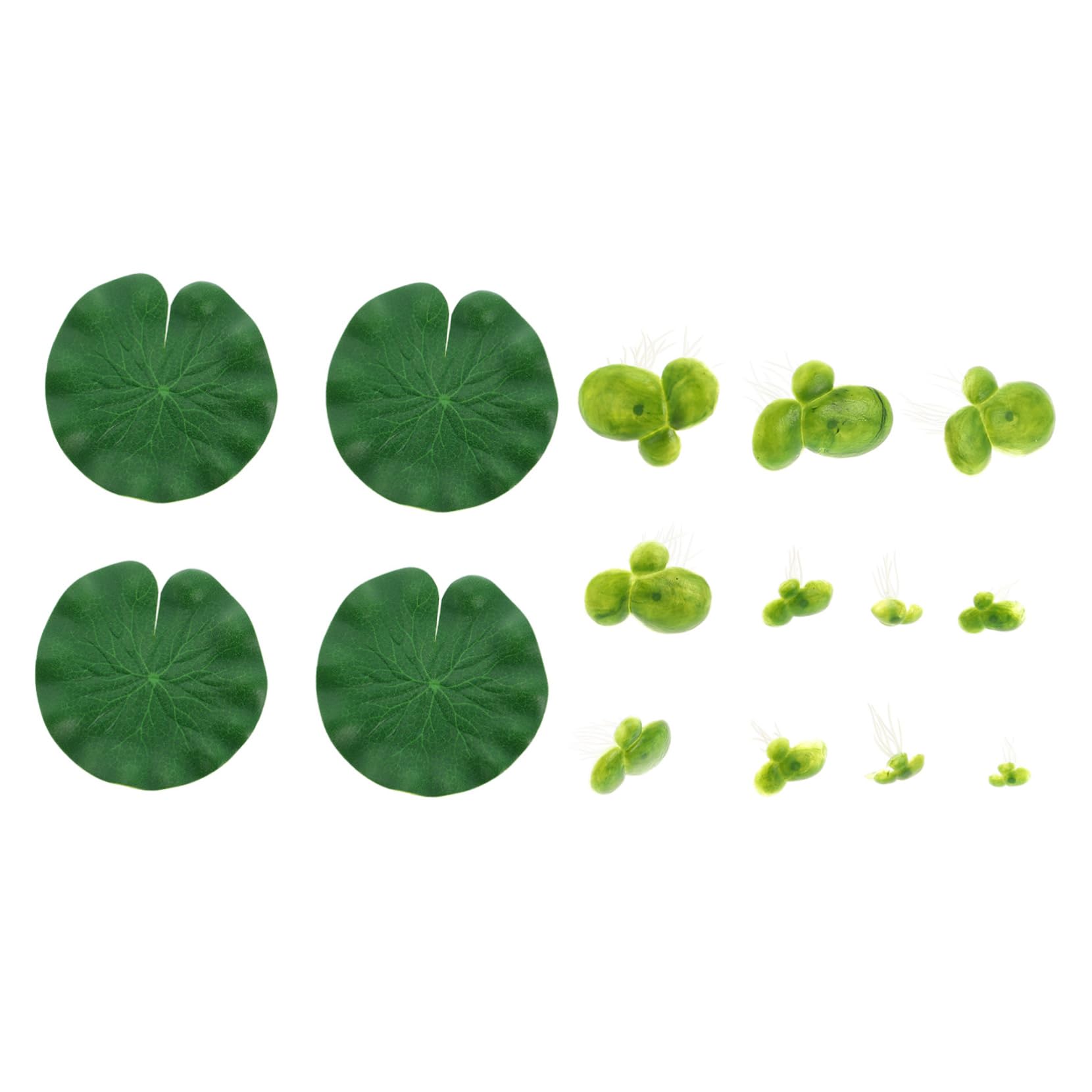 Cabilock 5 Juegos Hoja De Loto De Lenteja De Agua Simulada Plantas Flotantes Falsas Decoración Planta De Acuario Lenteja De Agua Acuario Adornos Pecera Acuario Artificial Páginas Green