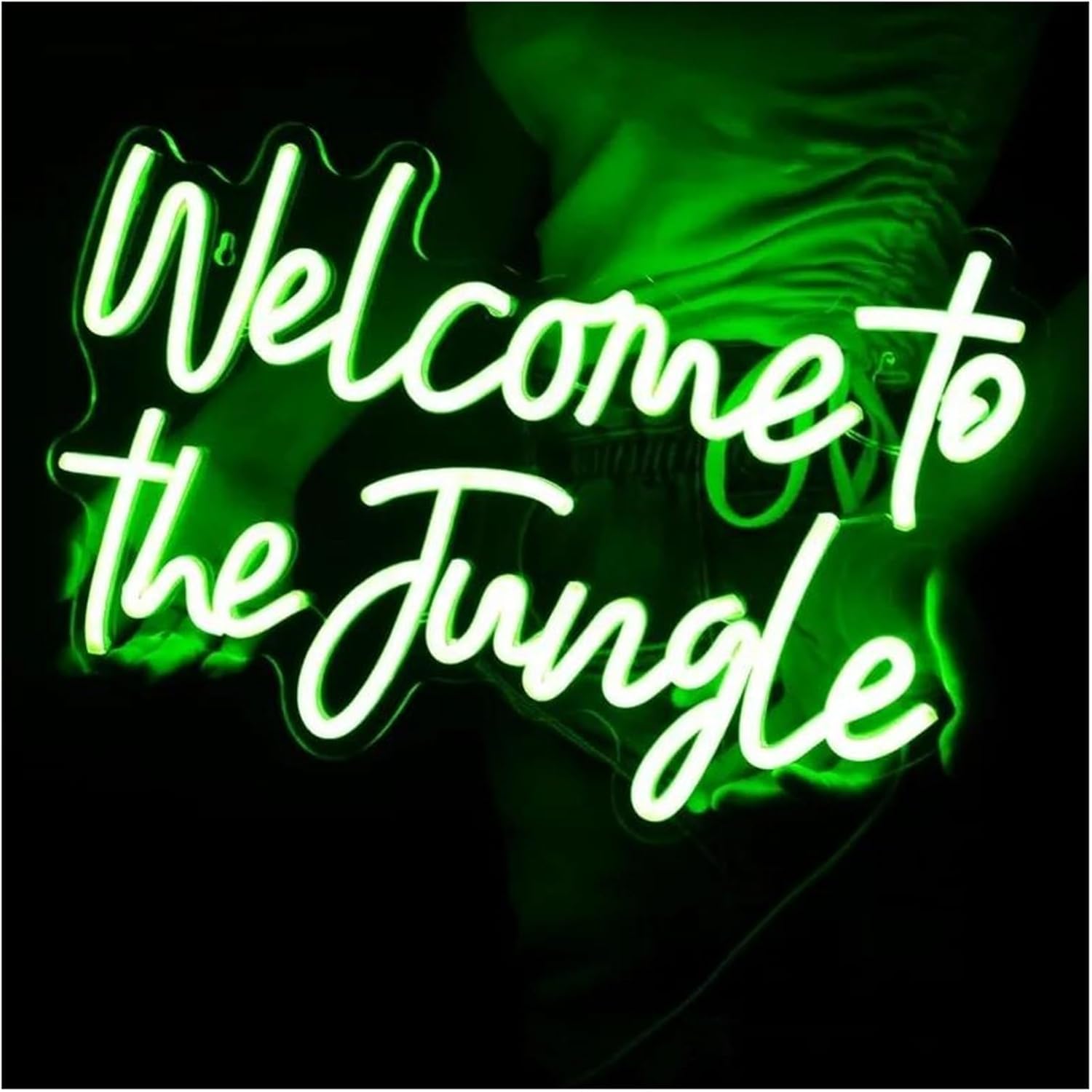 para Luces de Fiesta de neón Fondo de Juego decoración Pared neón Jungla Verde para cumpleaños niños, Bar, Pub, escaparate