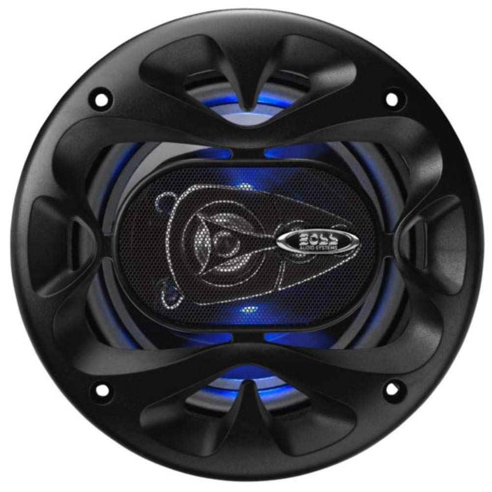 2 Haut-parleurs Compatible avec Boss Audio Systems BE524 BE 524 coaxial 4 Voies 5,25" 13,00 cm 130 mm 112 Watts rms 225 Watts Max 4 ohms 90 DB avec LED Bleu et Suspension en Gomme, la Paire