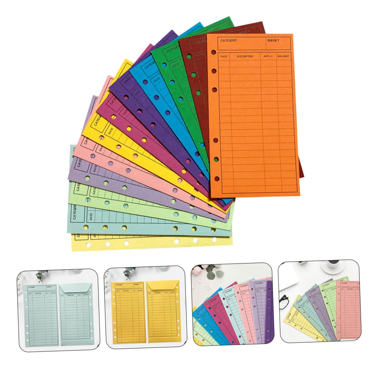 VILLCASE 120 Pièces Enveloppe Budgétaire Porte-monnaie Pour L'argent Liquide Enveloppes D'argent Enveloppes De Caisse à Feuilles Mobiles Pochettes Pour Classeurs Bourrage Papier