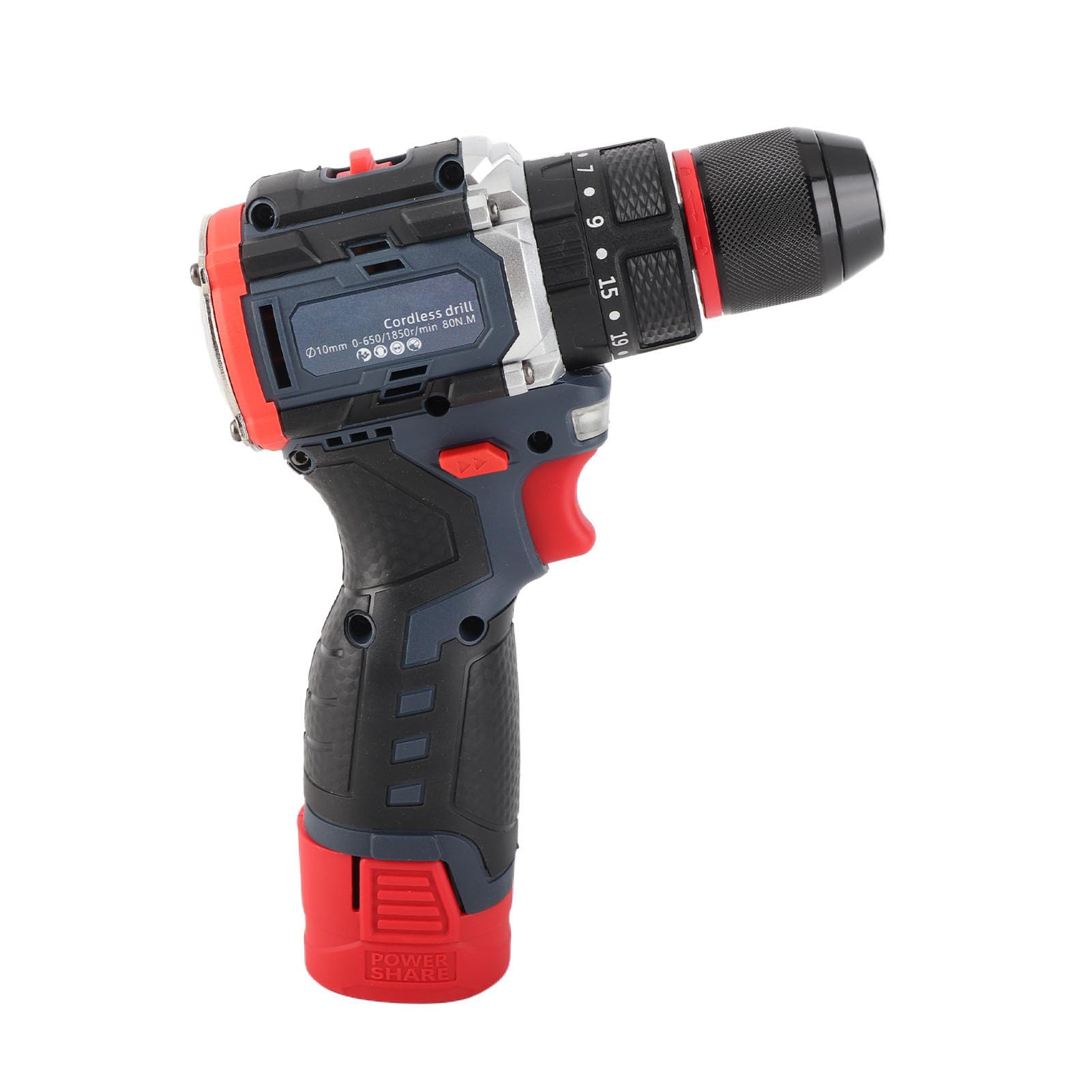 Taladro Inalámbrico de 18 V, Taladro Eléctrico con Motor Sin Escobillas con Torque de 80 NM y Batería de 2000 MAh, para Perforación de Madera, Metal, Cerámica y Mantenimiento (Enchufe europeo)