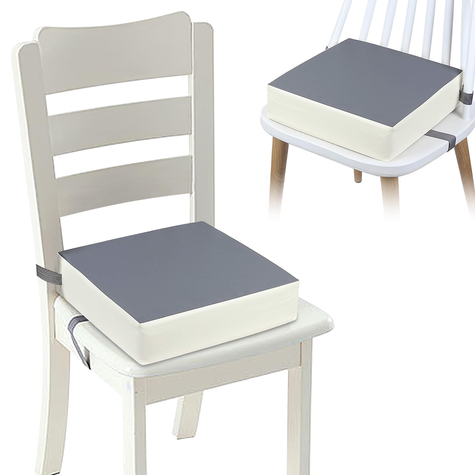 Rehausseur Enfant, Coussin Rehausseur Chaise, Portable Réhausseur Coussin De Siège Pour Repas Voyage De Bébé Bambin Tout-Petit (32*32*8cm,Gris)