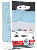 Vista 13 de Guardmax - Protector de almohada resistente al agua y a prueba de chinches - Con zipper - Juego de 2 - Silencioso, Poliuretano, Blanco, Estándar