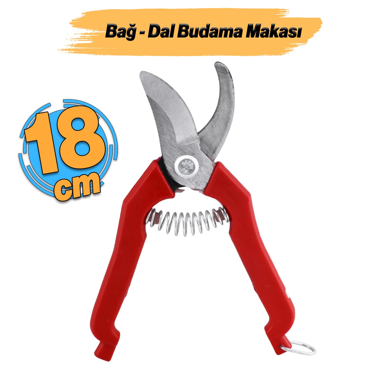 Bağ Makası Bahçe Bitki Çiçek Gül Ağaç Üzüm Filiz Çubuk Çıbık Dal Budama Kesme Bıçkı Makas 18 cm