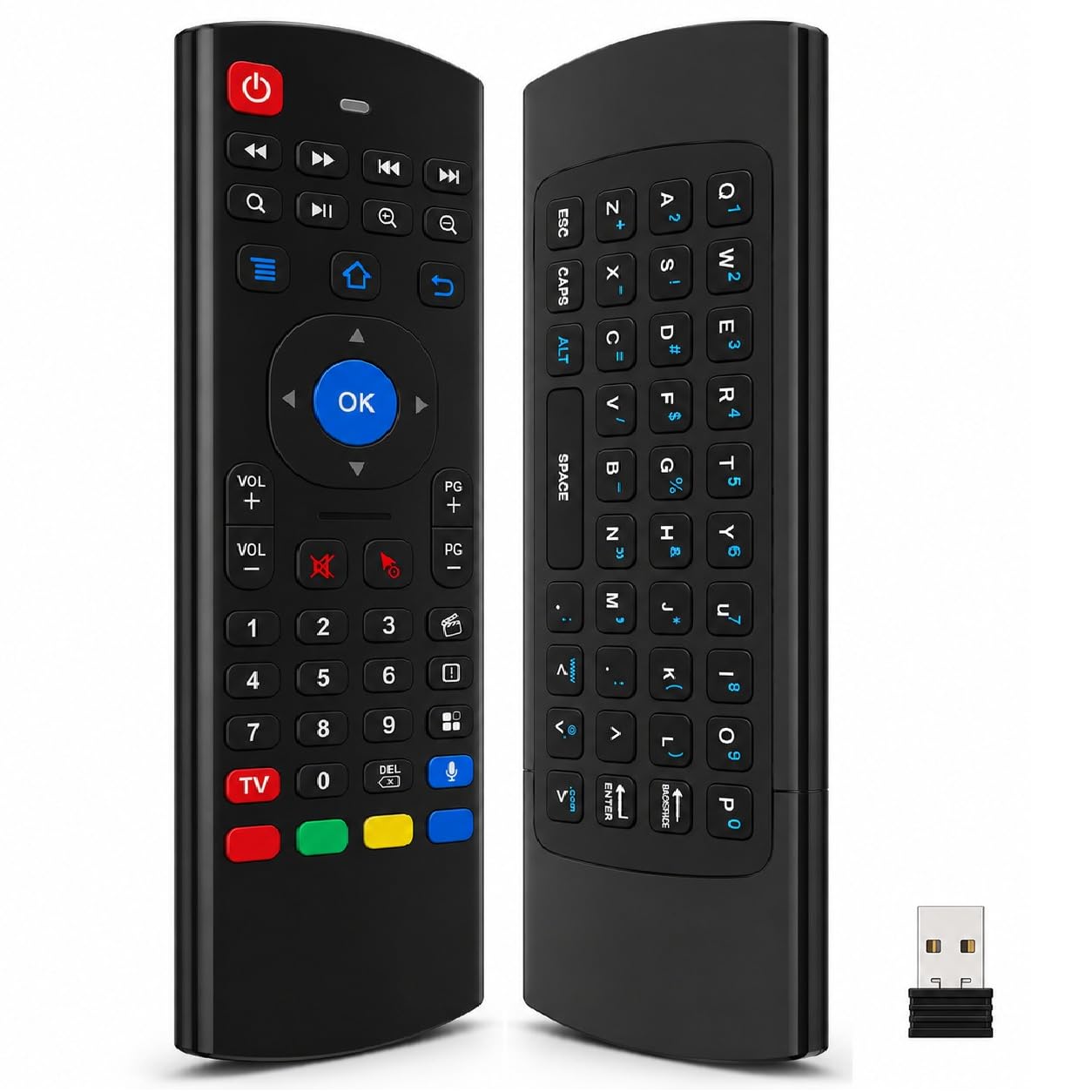 Air Mouse Pointer Smart Universal Remote with Keyboard, Mouse Control & Voice Command with 2.4 GHz Receiver for Smart TV | Android TV Box | Projector | Computer | PC Gaming-image-4