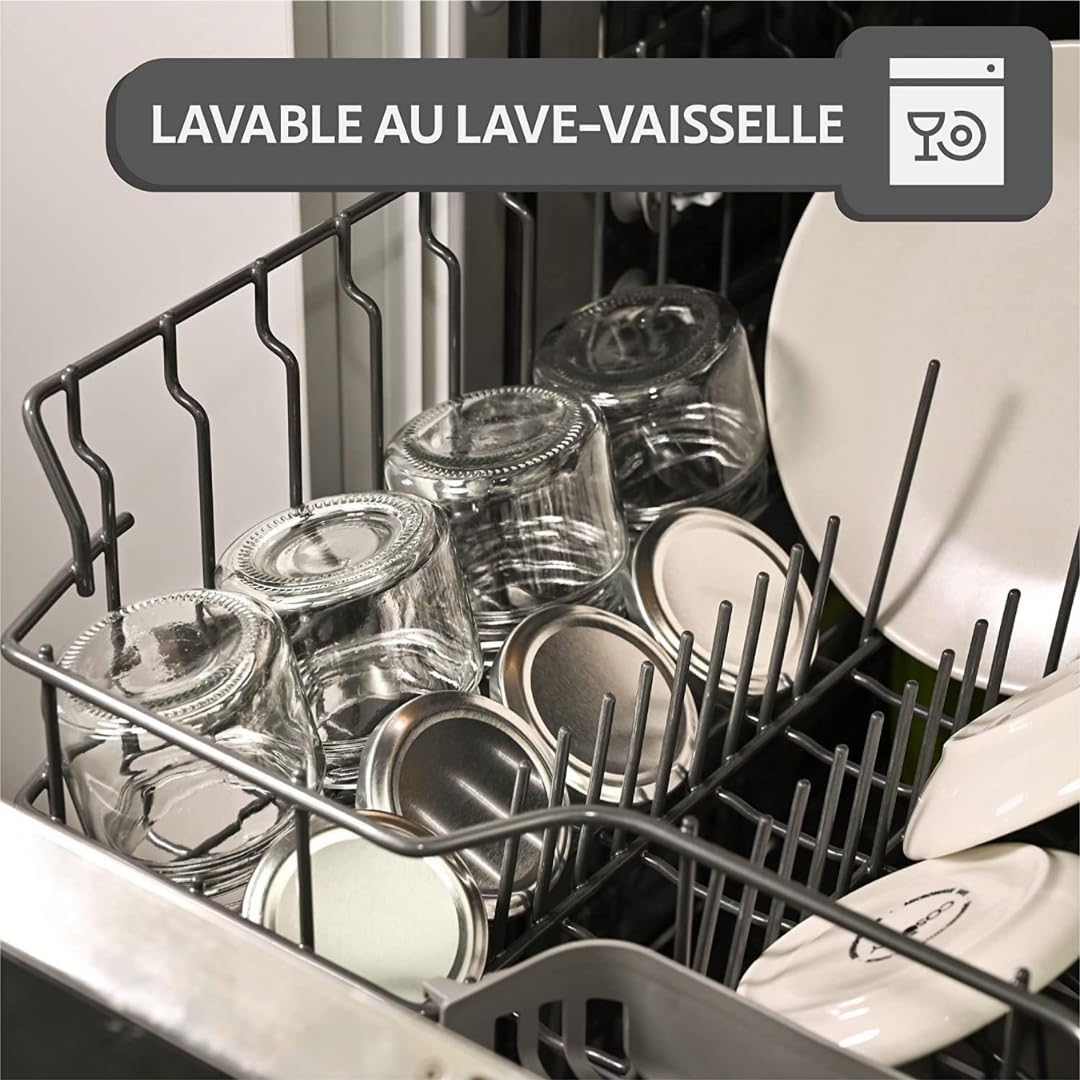 Aucomptoirdesflacons 60 x Mini bocaux en verre 40ml avec couvercle+ 1 spatule-cuillère en inox (Miel, confiture, pâté, marmelade, bonbons..) - Made in France avec couvercle or