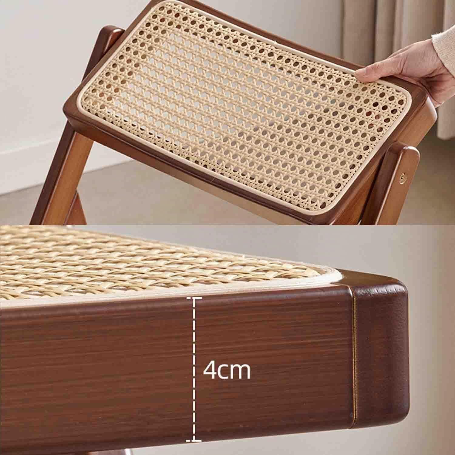 Silla Plegable de ratán, Silla de Respaldo, casa de Familia Minimalista, casa de Madera Maciza, Silla de Sala de Estar, Respaldo de Ocio, Silla de Comedor, Silla,A