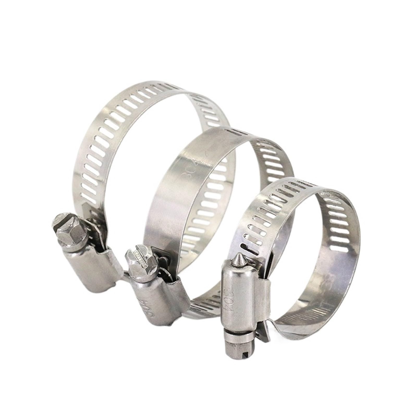 Stainless Steel Pipe clamp 1-5pcs 304 Stainless Steel M6 M8 M10 M12 Handle Throat Hoop Hand Tightening Locking Pipe Hoop Water Pipe Clamp Trachea Clamp(141-165mm (1pcs))