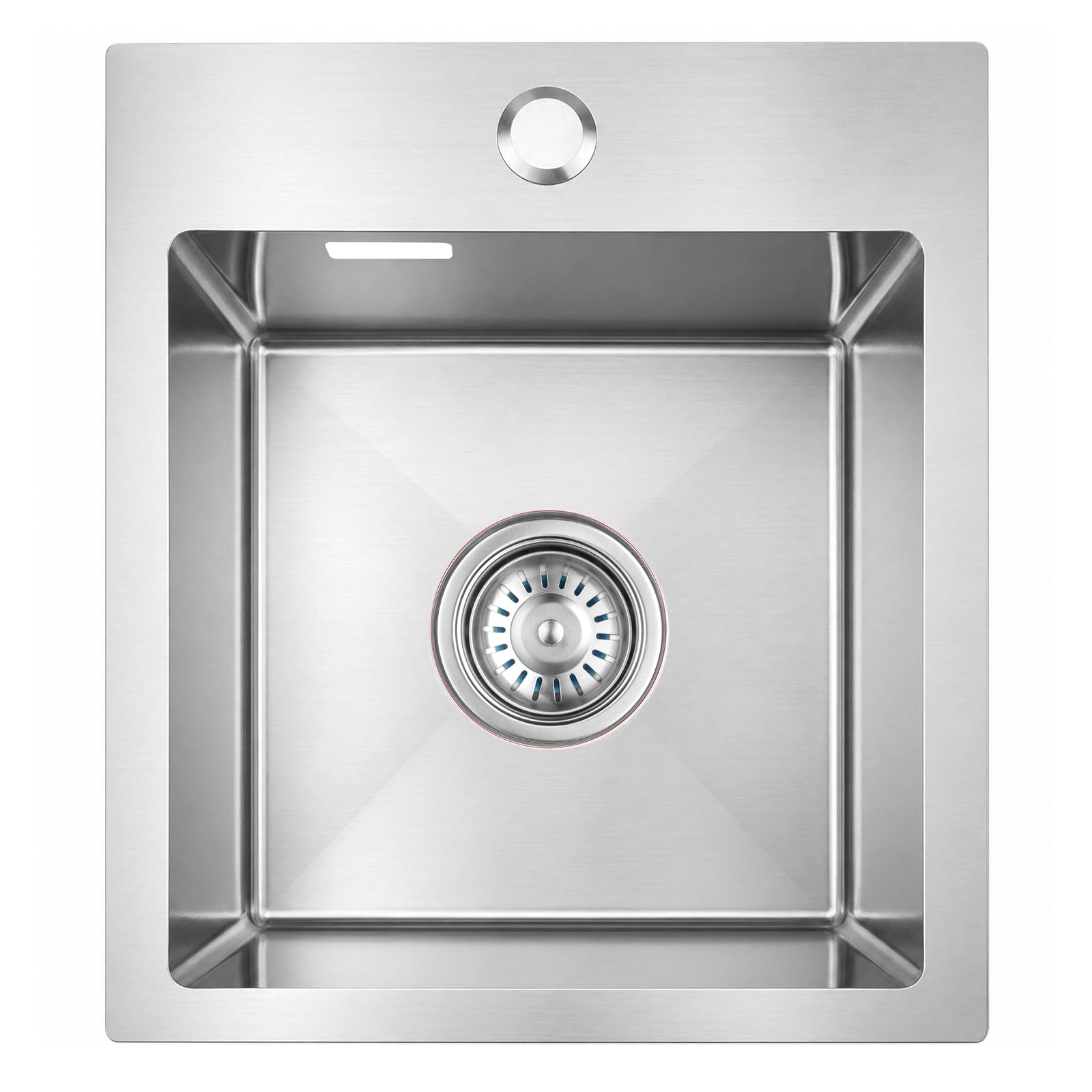 BONADE Spülbecken Edelstahl 40 x 34 cm, 1 Becken Küchenspüle Rechteckig, Moderne Küchenspüle mit Edelstahl Waschbecken, Siphon & Ausgussbecken, Stabil und Langlebig, Leicht zu Reinigen
