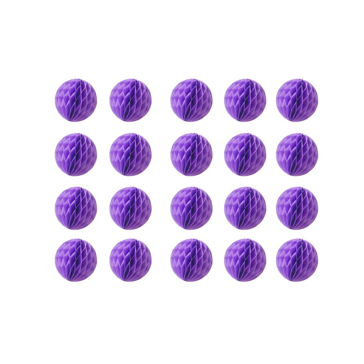 20pcs Honeycomb Decoration Paper Flower Balls Tissue Paper Pom Poms for Birthday Wedding Home Decor (3inch, Purple)