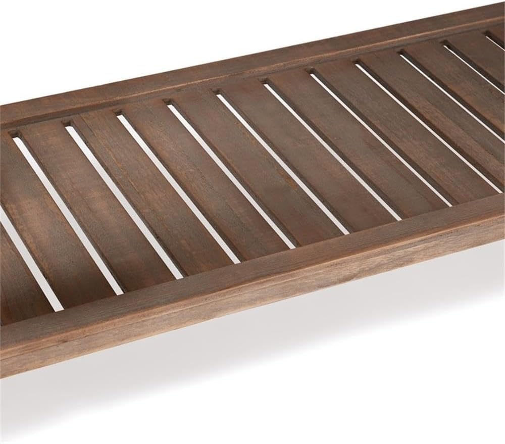 Pemberly Row Modern Wood Console Table, Brown Distressed Finish, 2 Drawers with Black Metal Pulls, Lower Slatted Shelf, Compact Versatile Entryway or Hallway Storage Table