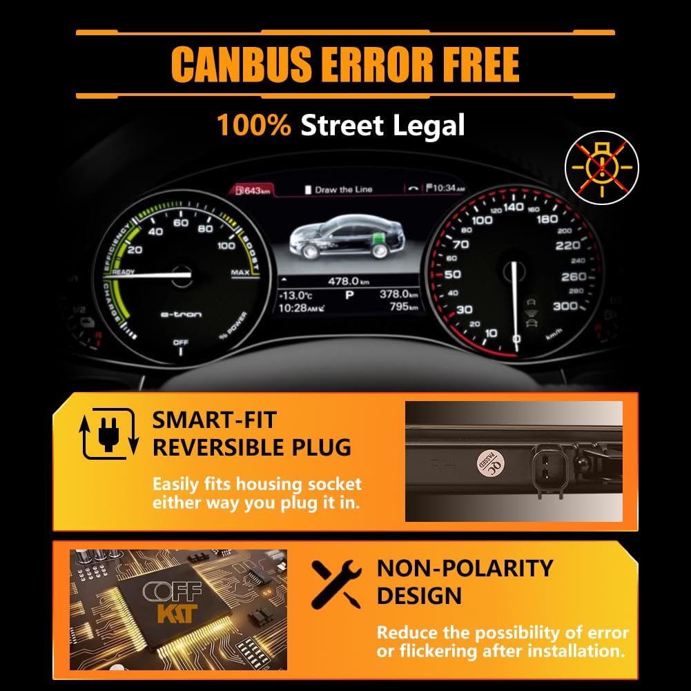 Front & Rear Fender [Ultra-Bright] 2-Row Full LED Side Marker Lights for Dodge Challenger 2015-2023, Smoked Lens White LED Side marker Lamps, Replace OEM#: 68195788AB, 68195797AB, 4 PCS