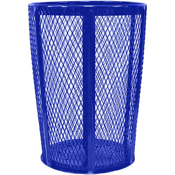 WITT Commercial Steel Mesh 48 Gallon Round Commercial Metal Trash Can Garbage Can Trash Receptacle | Great for Outdoor Areas Like Beaches, Lakes, Pools - Green