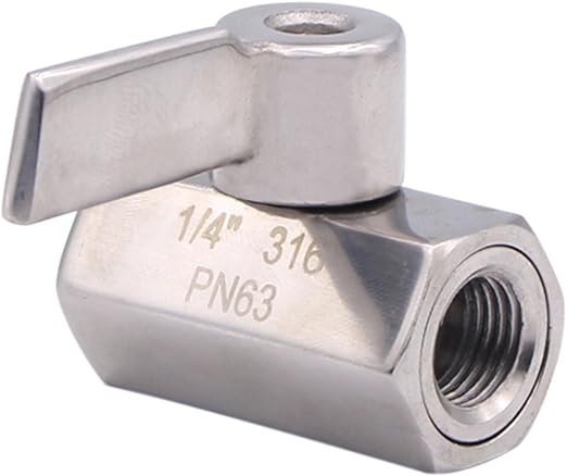 DERNORD Stainless Steel Mini Ball Valve NPT Thread Female (1/4" Female&Female)