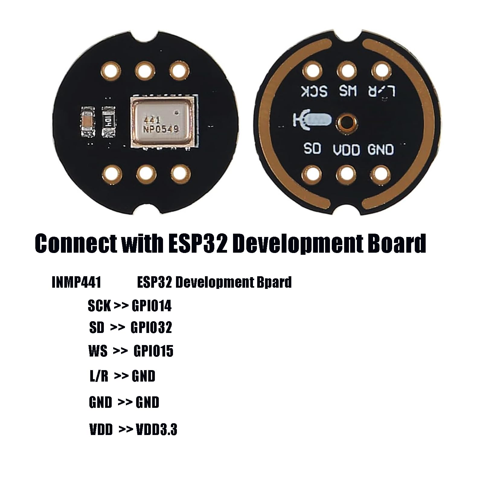 MEMS-microfoonmodule INMP441 met Pinnen High Definition