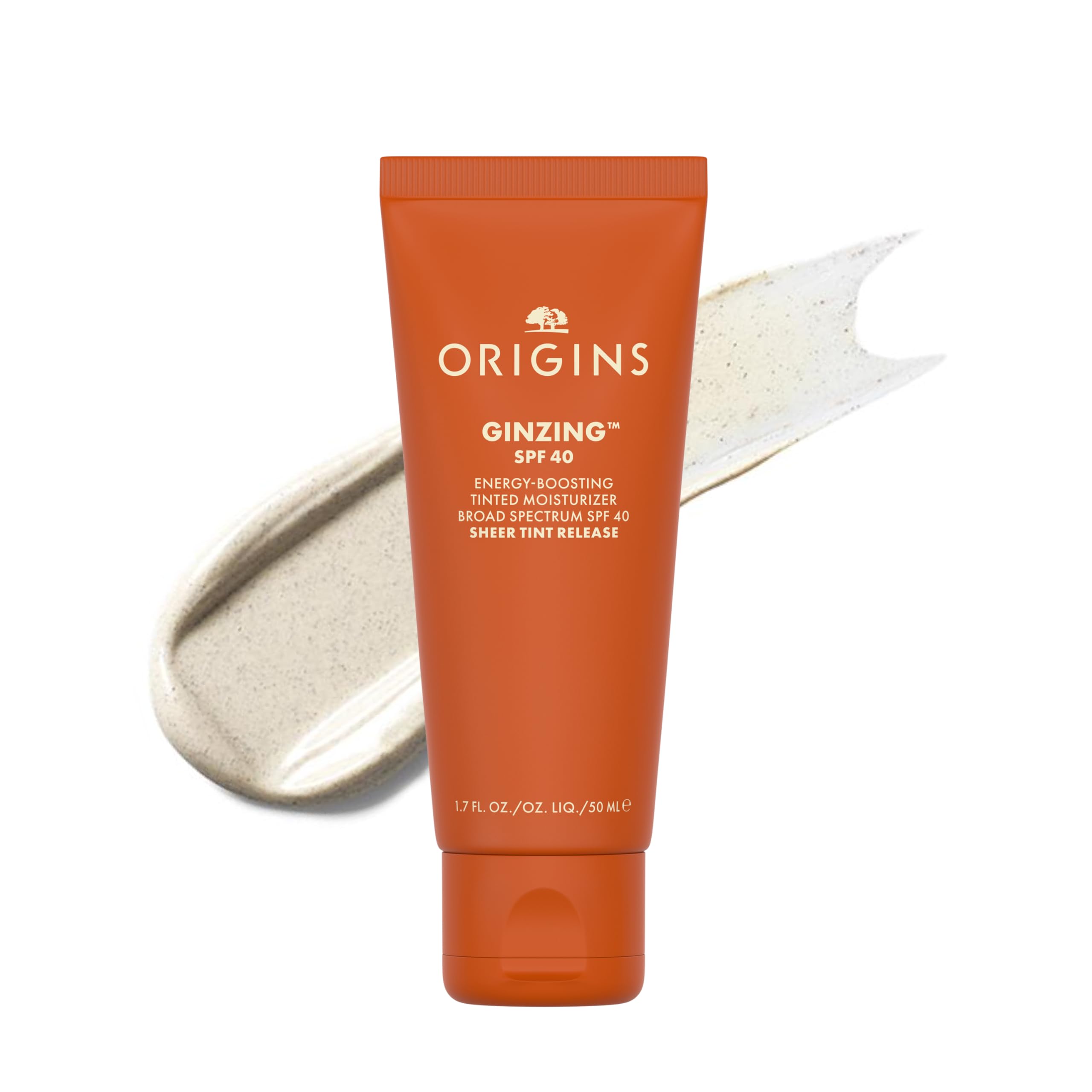 Origins GinZing Energy-Boosting Tinted Moisturizer with SPF 40 | Spendet Feuchtigkeit und perfektioniert | Getönte Pflege mit Koffein und Ginseng, 50 ml