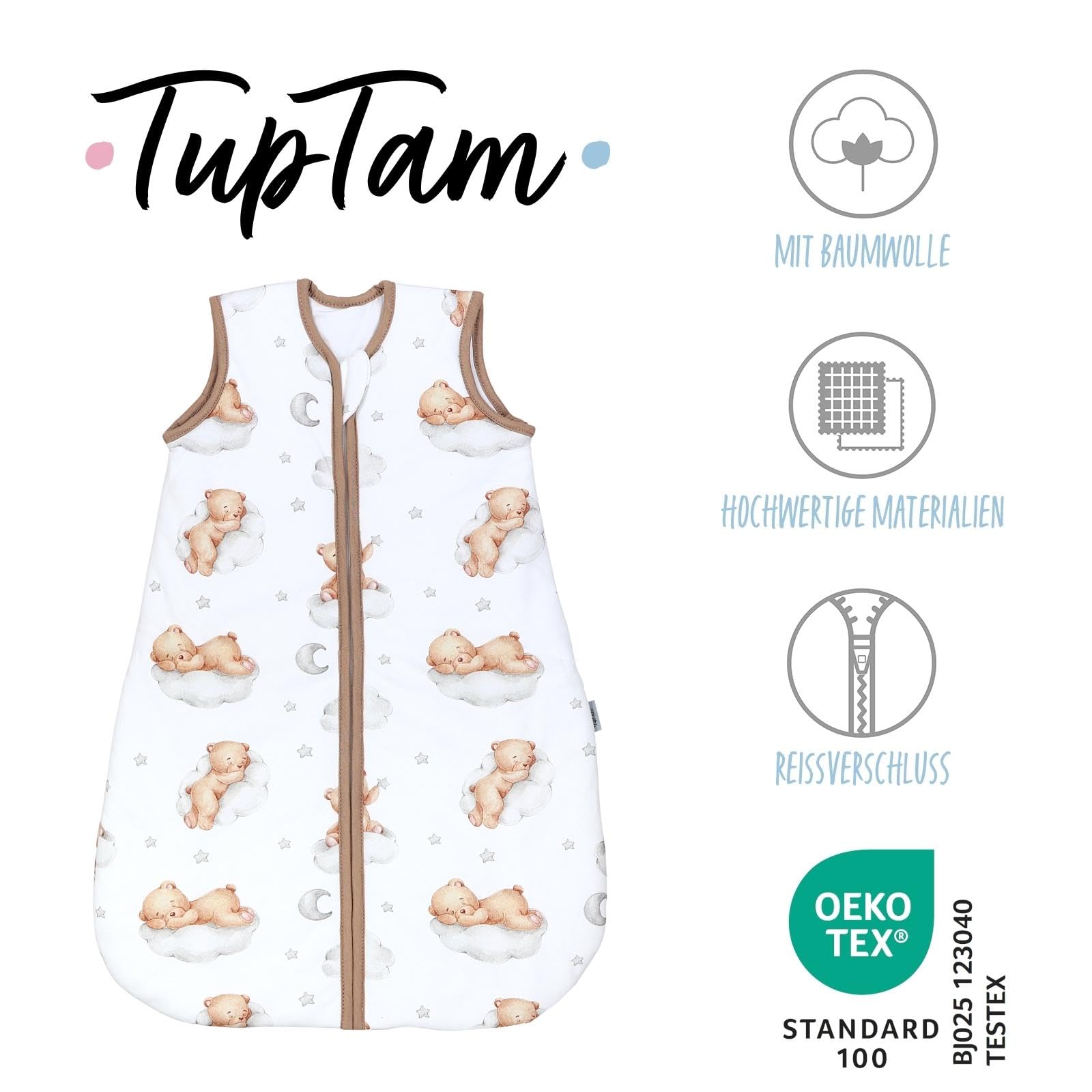 TupTam Gigoteuse Bébé 2.5 TOG Toutes Saisons – Turbulette Coton OEKO-TEX