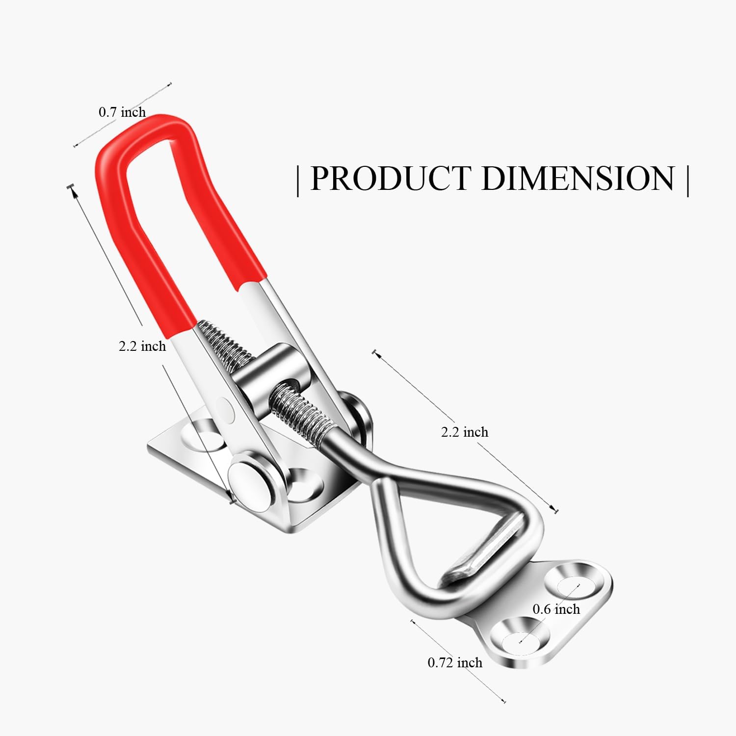 6 Pack Adjustable Toggle Latch Clamp 4001, Silver, 330Lbs Holding Capacity Pull for Lid Jig