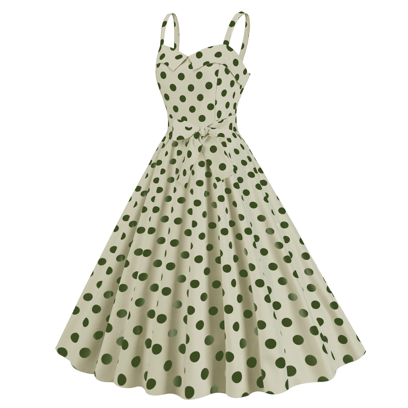 Rockabilly Kleider Damen Fasching 50er 60er Jahre Vintage Partykleid Polka Dots Coctailkleid Ärmellos A-Line Swing Kleider Hochzeit Festliche Ballkleid Knielang Abendkleider Elegante