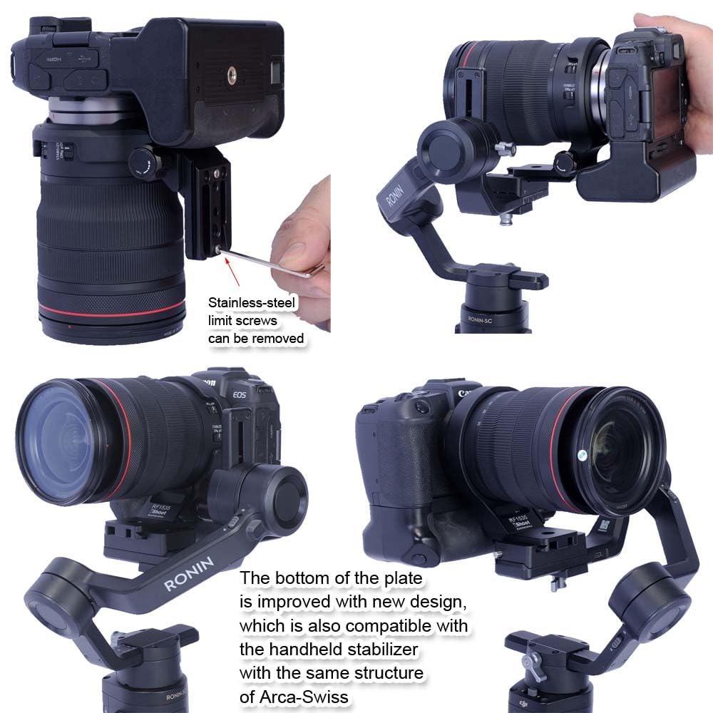 iShoot Bague de fixation pour trépied compatible avec Canon RF 15-35 mm F2.8L IS USM, support d'objectif inférieur Arca-Swiss Fit Plaque à dégagement rapide pour trépied Arca et stabilisateur