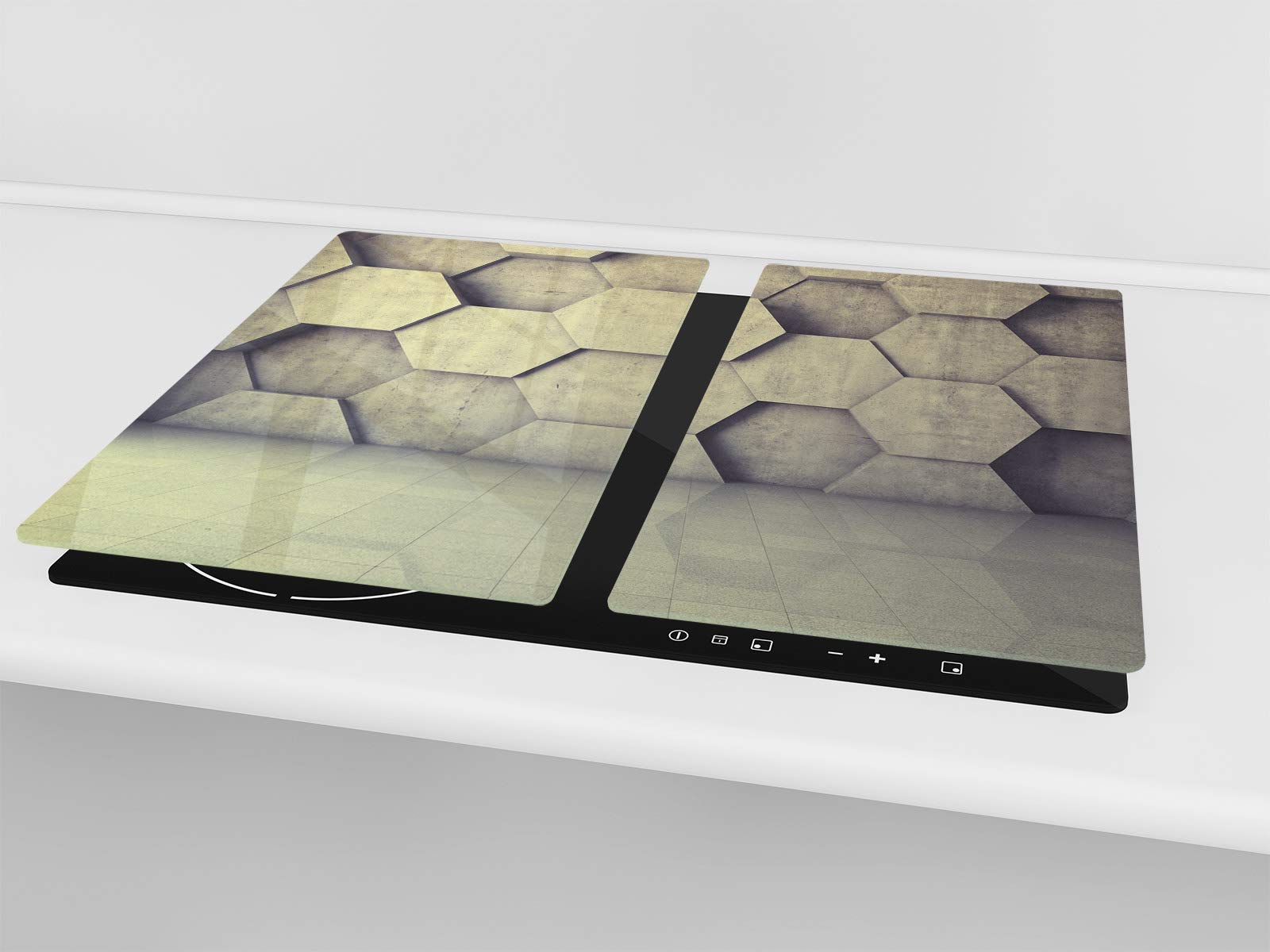 Planche à découper en verre trempé et couvre-cuisinière – Résistant à la chaleur et aux bactéries – UNE PIÈCE (60x52 cm) ou DEUX PIÈCES (30x52 cm chacune); D10A Série Textures: Texture 82