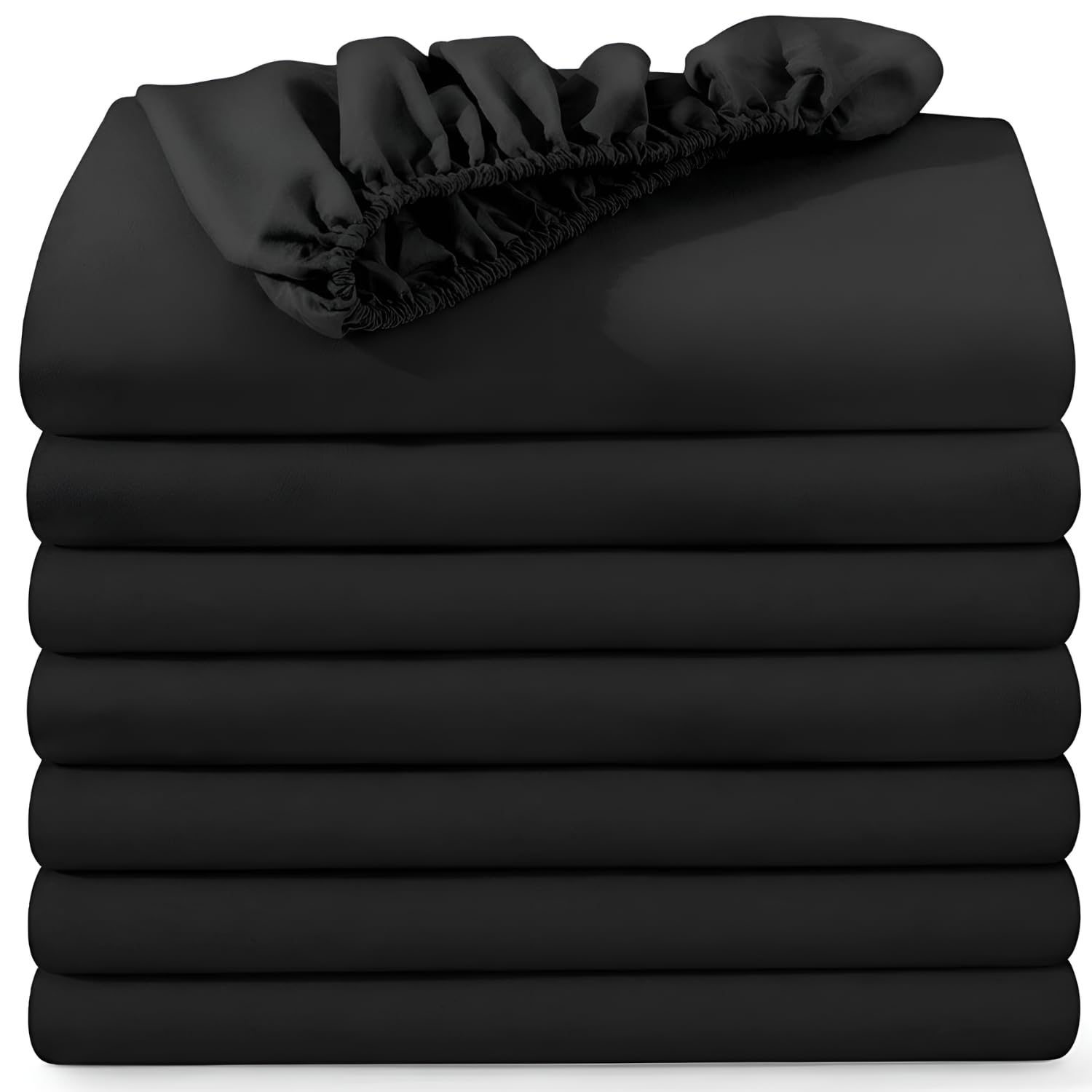 BedLooms Small Double Fitted Sheet 8 Pack โ Black (120x190cm) up to 25cm