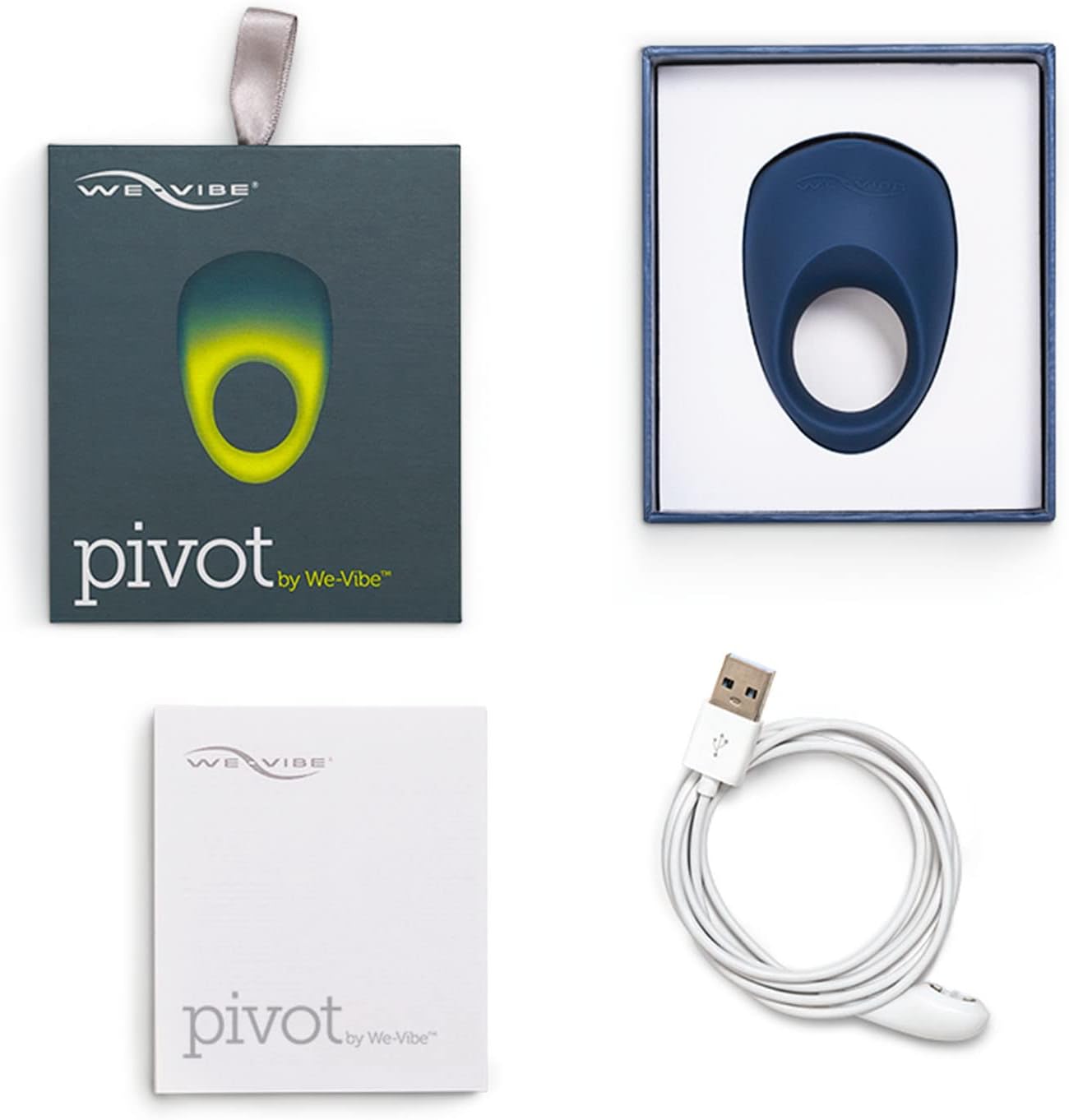 We-Vibe Nova 2 Fuchsia Dual Stimulation Rabbit Vibrator & Pivot Vibrating Cock Ring - Date Night App Controlled Couples Sex Toys Bundle