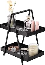 Lewondr 2-Tier Bathroom Countertop Organizer, Cosmetic & Makeup Storage Standing Shelf Kitchen Spice Rack, Vanity Tray, Multi-Functional Countertop Standing Rack for Bathroom Kitchen Office - Black