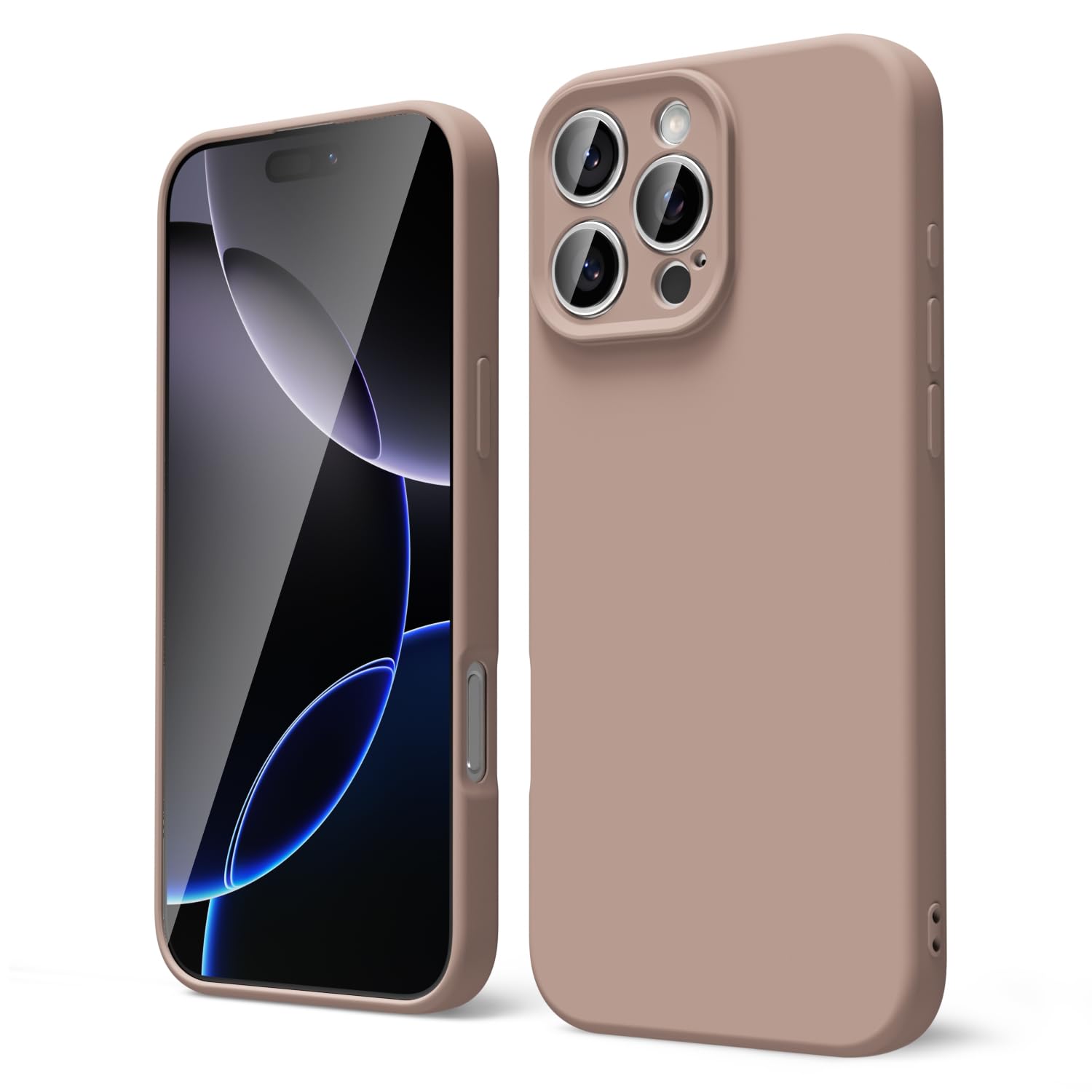 oakxco for iPhone 16 Pro Max Case Liquid Silicone, Soft Rubber Gel Elegant Aesthetic Basic Simple Cover, Cute Thin Slim TPU Matte Solid Color Plain Smooth Case for Women Girl, Light Pink — view 938