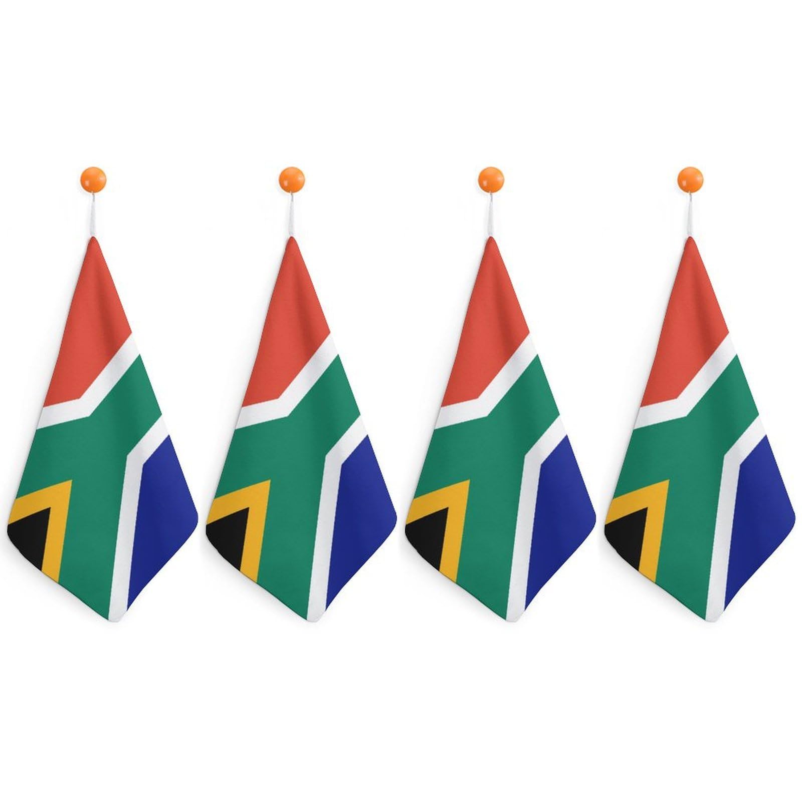 LEDFCVSU 4 Piece Hanging Hand Towels, South Africa Flag Small Dry Hand Towel for Kitchen Bathroom