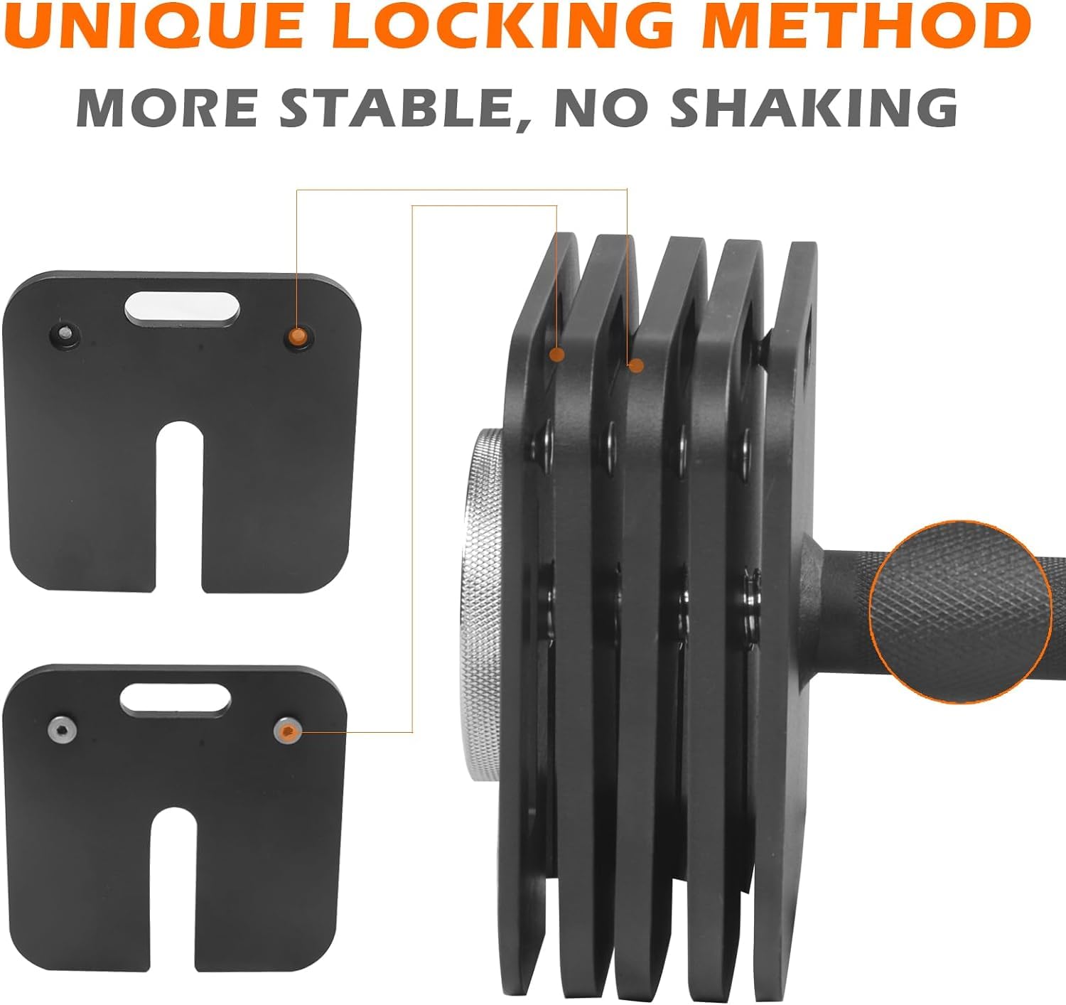 80LB Adjustable Dumbbell - 9-in-1 Single Dumbbye with Quick-Lock System, Multi-Weight Free Weights for Home Gym & Strength Training
