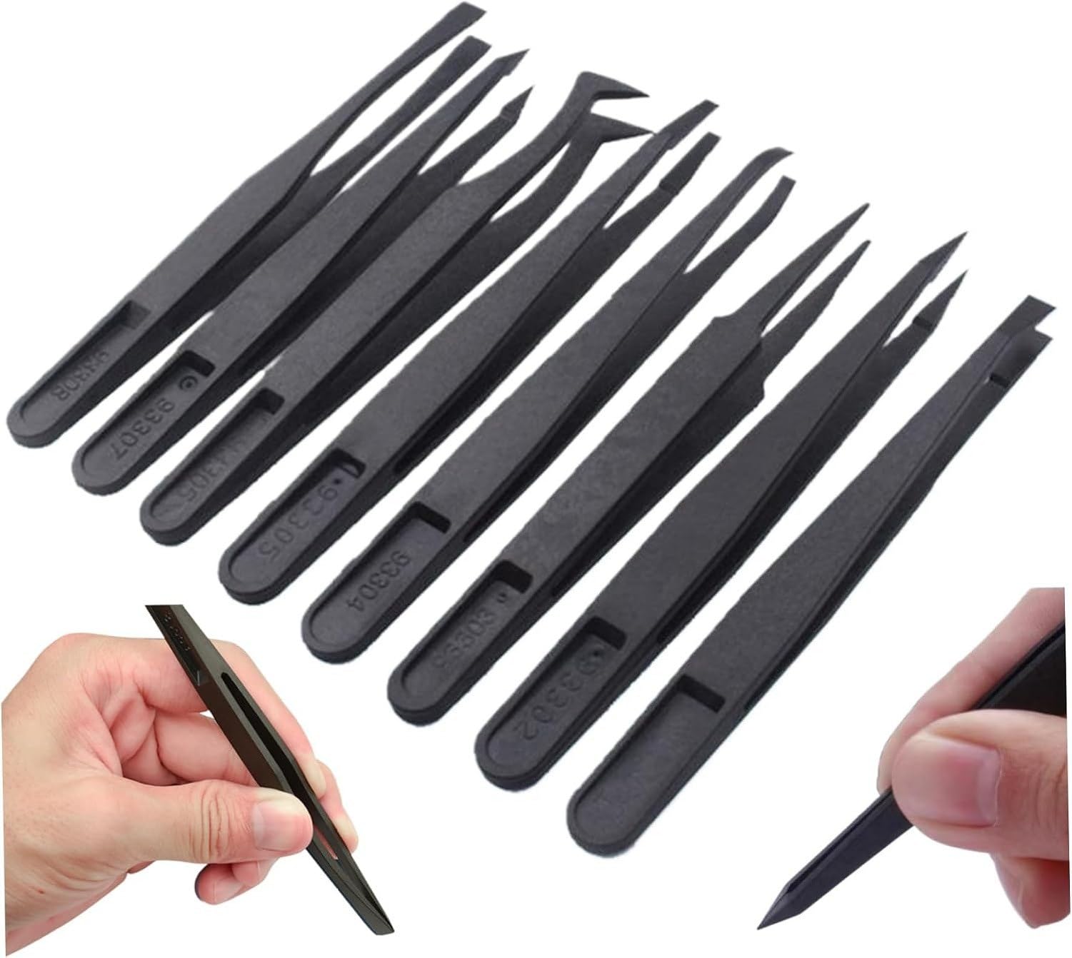 Pinzette Plastica Antistatiche 8 Pezzi per Craft e Piante Carnivore