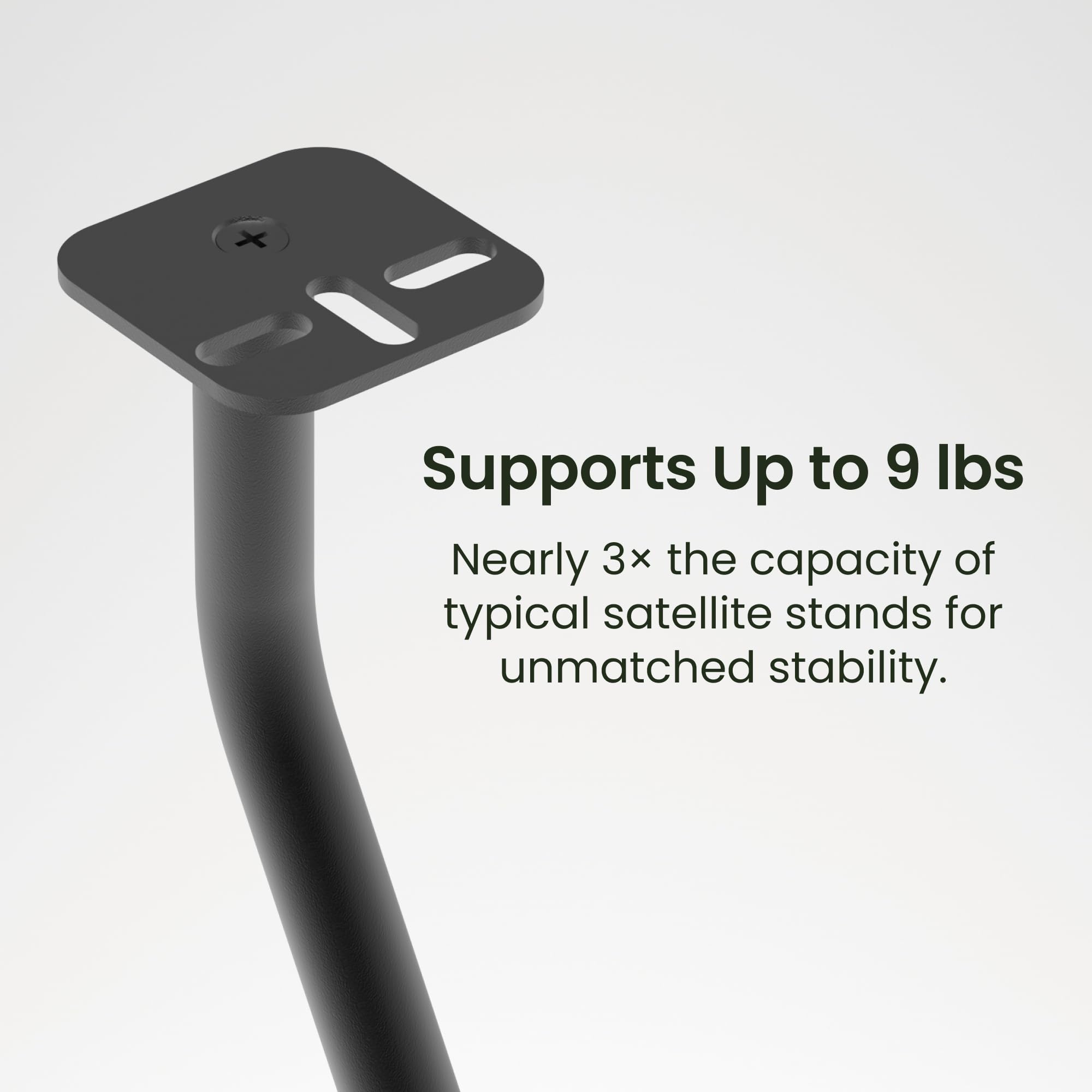Kanto SLH Universal Height Adjustable Speaker Stands for Satellites up to 4 kg | Pair | Black