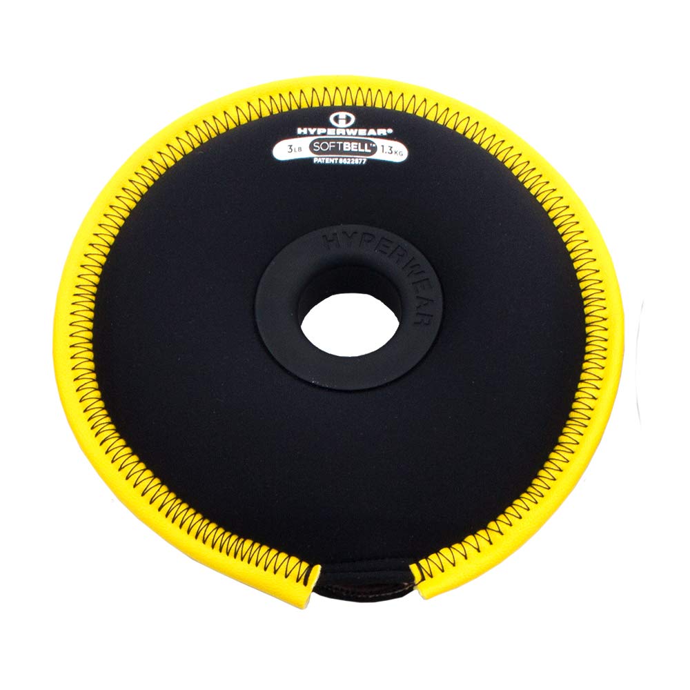 HYPERWEARSoftBell Hand Weight Plates Use Alone or with Adjustable Dumbbell Sets Kettlebell Sets or Barbell - SoftBell System of Workout Equipment for Home Workouts (sizes 1.5, 3, 4.5, 6, 7.5, 10 lbs)