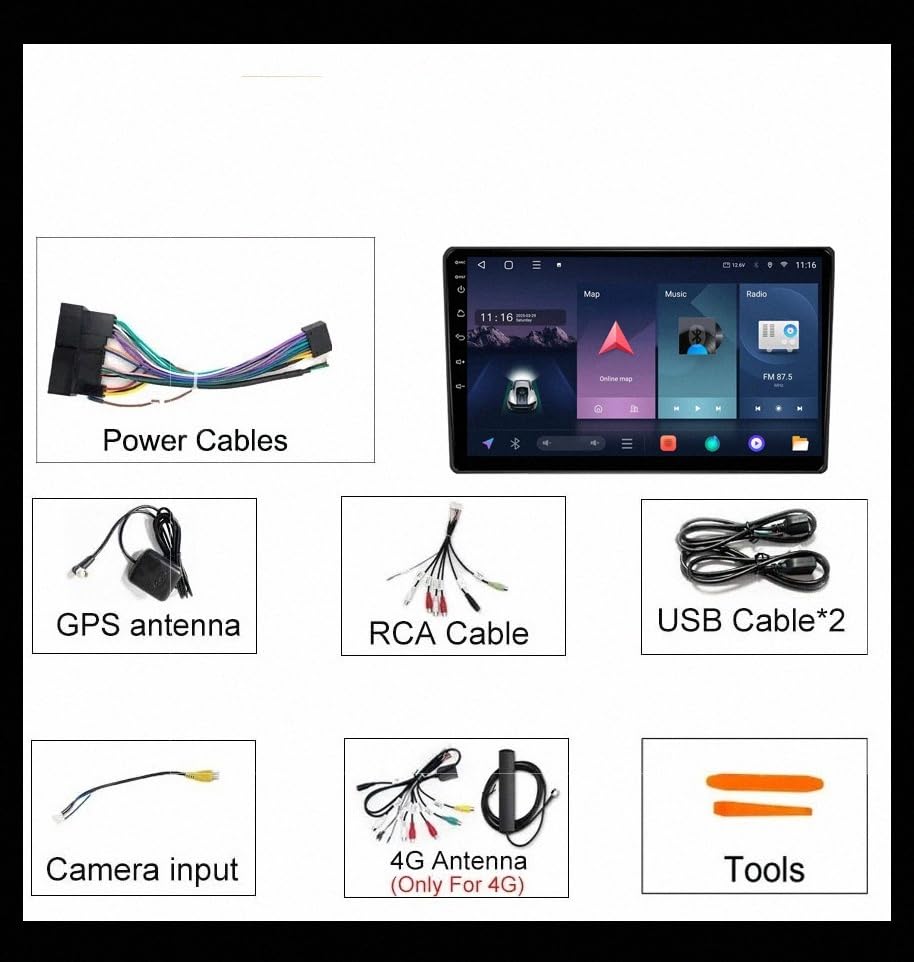 Autoradio Bluetooth para Peugeot 206CC pantalla táctil Android Auto con GPS y cámara AHD 6